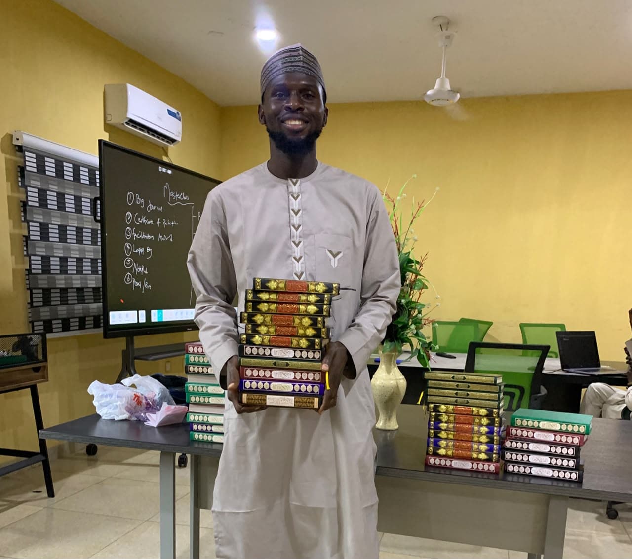 Quran and donation gathering at a community event
